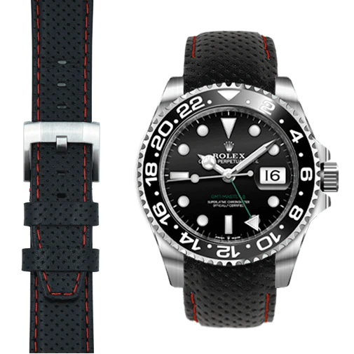 GMT Master II  Curved end racing leather strap