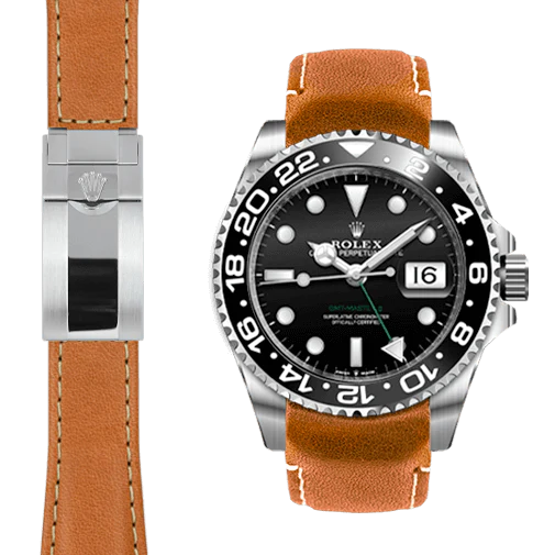 GMT Master II Ceramic Curved end leather strap