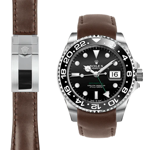 GMT Master II Ceramic Curved end leather strap