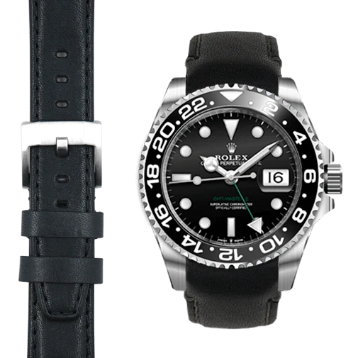 GMT Master II Curved end leather strap