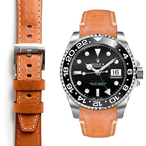 GMT Master II Curved end leather strap