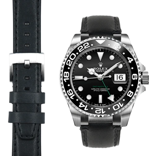 GMT Master II Steel end link leather strap