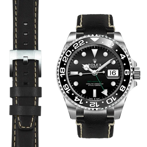 GMT Master II Steel end link leather strap