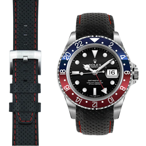 GMT Master I & II CURVED END RACING LEATHER STRAP