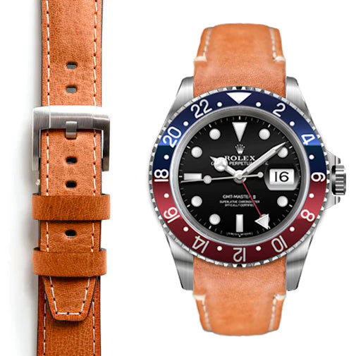 GMT Master I & II CURVED END LEATHER STRAP