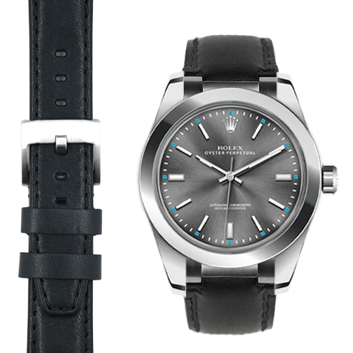Oyster Perpetual 39mm STEEL END LINK LEATHER STRAP