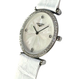 Longines Elegance Collection 25mm Steel L4.513.0.25.2 White Mother of Pearl Dial - View 3