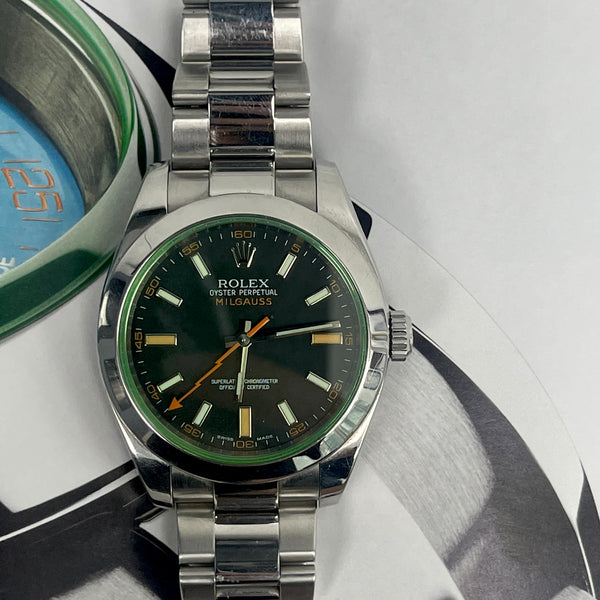 Rolex Milgauss Black Dial Green Crystal 116400GV