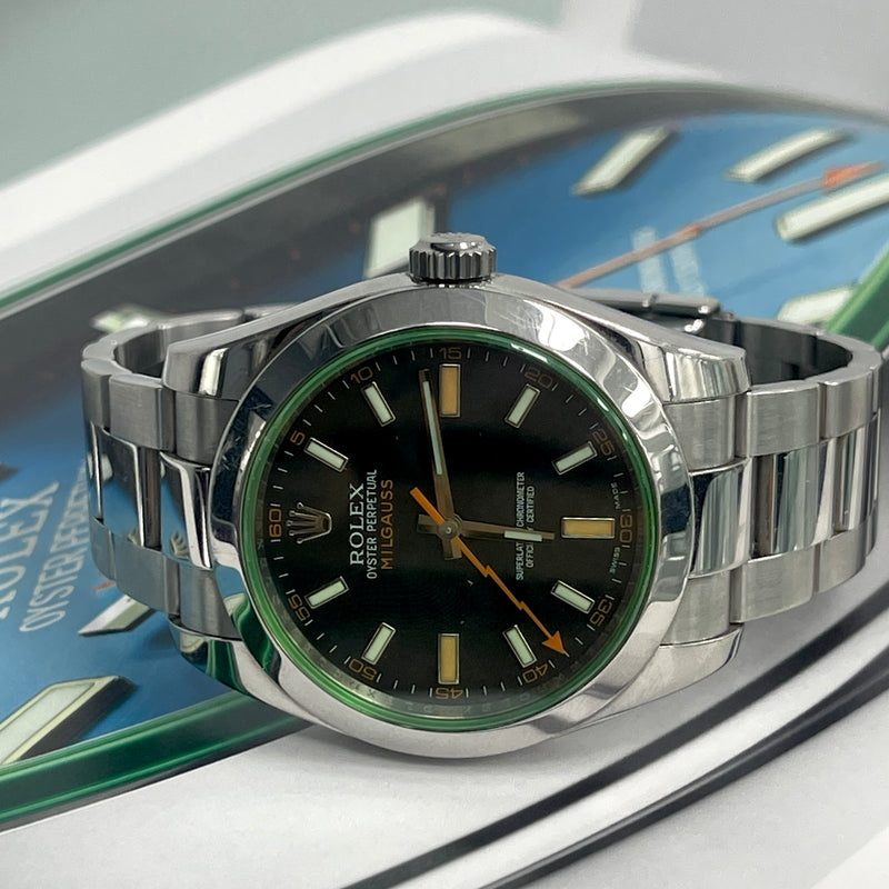 Rolex Milgauss Black Dial Green Crystal 116400GV