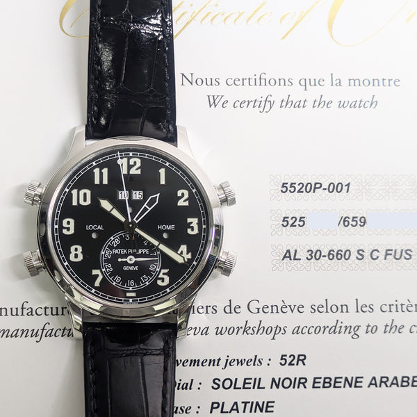Patek Philippe Alarm Travel 5520P-001 Black Dial Nov 2022
