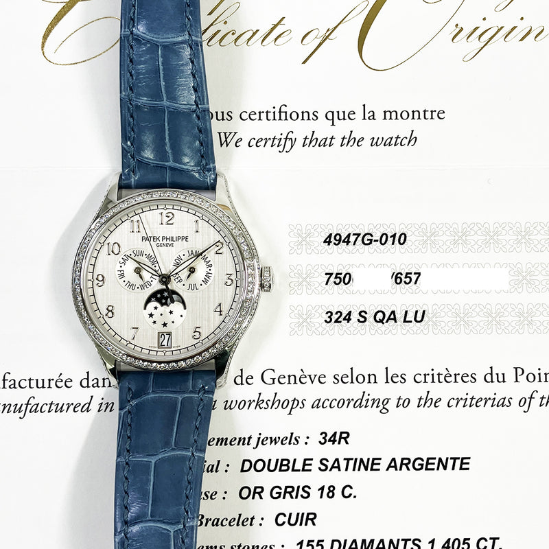 Patek Philippe Annual Calendar 4947G-010 Silver Arabic Dial Dec 2022