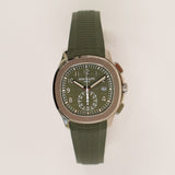Patek Philippe Aquanaut Chronograph 42mm White Gold 5968G-010 Green Dial Nov 2021 - View 1