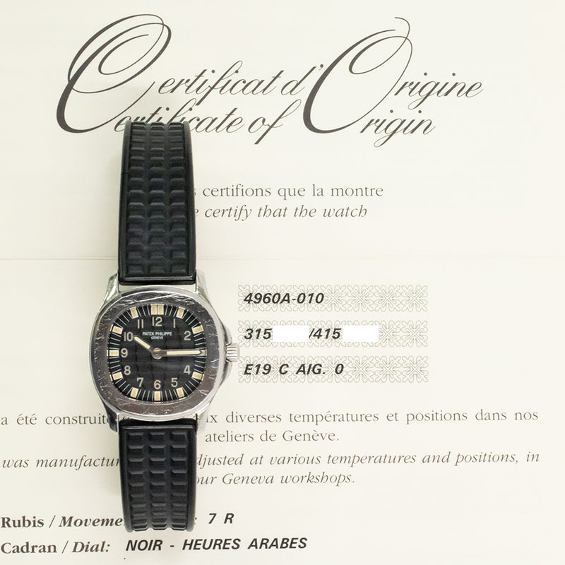 Patek Philippe Aquanut 4960A-010 Black Dial Aug 2003