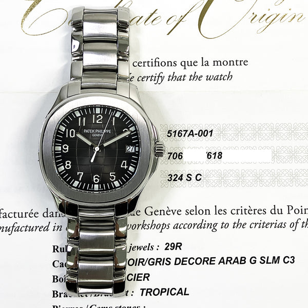 Patek Philippe Aquanut 5167A-001 Black Arabic Dial Jun 2017