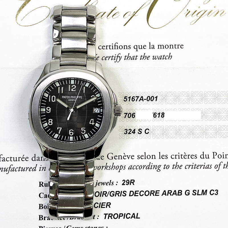 Patek Philippe Aquanut 5167A-001 Black Arabic Dial Jun 2017