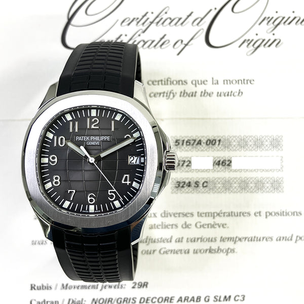 Patek Philippe Aquanut 5167A-001 Black Arabic Dial Sep 2013