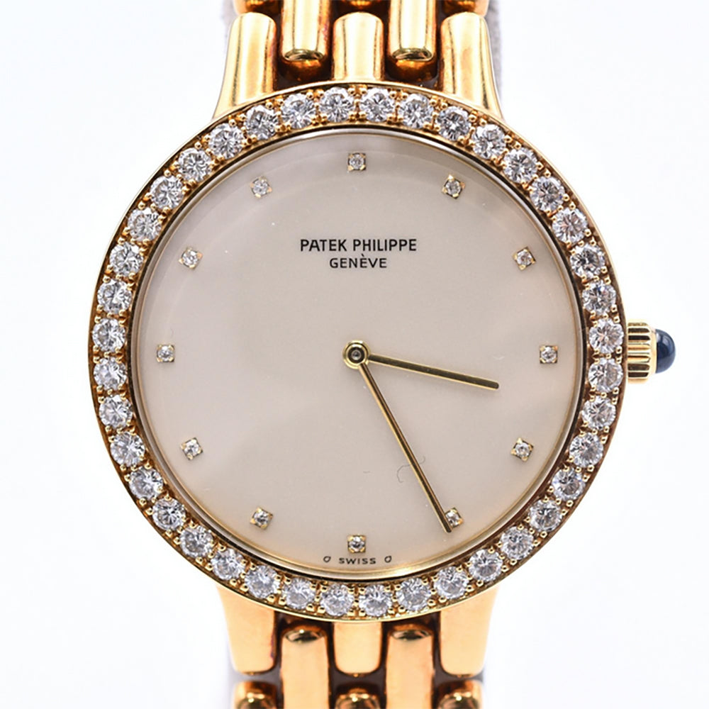 インテリア時計 PATEK PHIPPE Patek Philippe Calatrava 37mm 3916 Ivory Diamond Dial – CHRONONATION