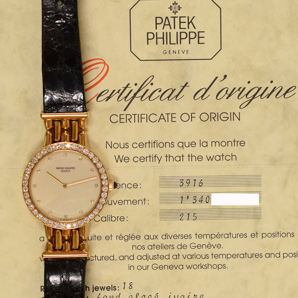 Patek Philippe Calatrava 37mm 3916 Ivory Diamond Dial – CHRONONATION