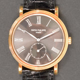 Patek Philippe Calatrava 37mm Yellow Gold 3919J-016 Black Roman Dial Jun 2008 - View 1