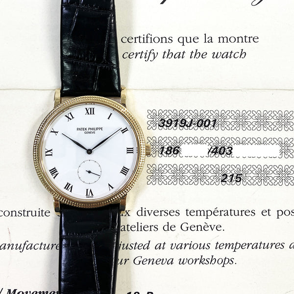 Patek Philippe Calatrava 3919J-001 White Roman Dial 