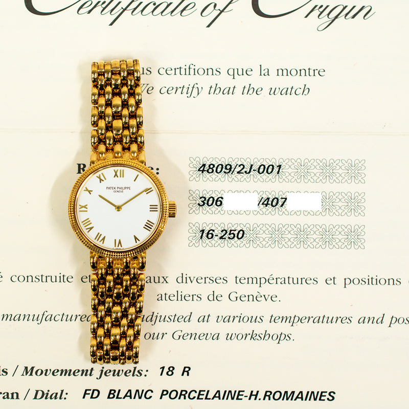 Patek Philippe Calatrava 4809/2J-001 White Roman Dial May 2000