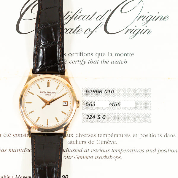 Patek Philippe Calatrava 5296R-010 White Dial Mar 2012