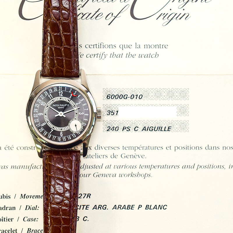 Patek Philippe Calatrava 6000G-010 Grey Dial Nov 2011