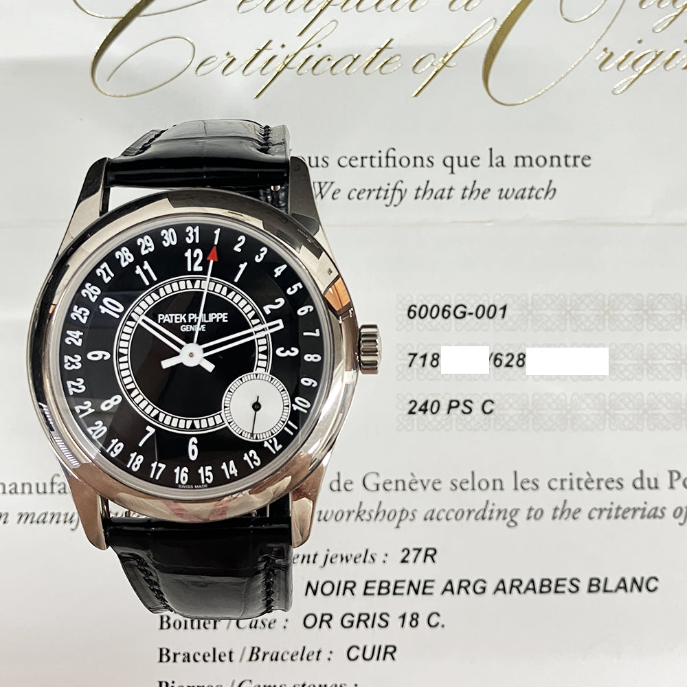 Patek Philippe Calatrava 6006G 001 Black Dial Dec 2018 CHRONONATION