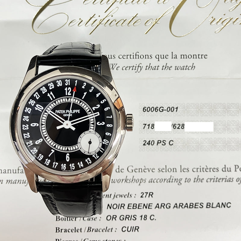 Patek Philippe Calatrava 6006G 001 Black Dial Dec 2018 CHRONONATION
