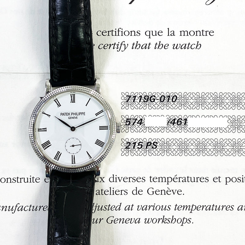 Patek Philippe Calatrava 7119G-010 White Roman Dial Oct 2013