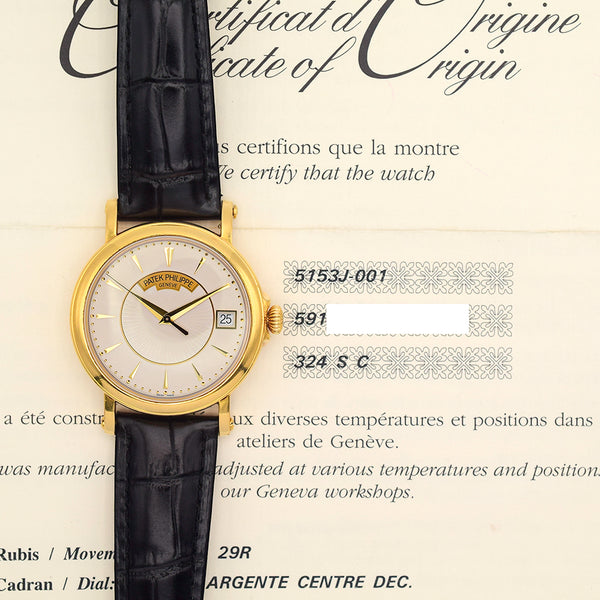 Patek Philippe Calatrava Officers 5153J-001 Silver Dial Dec 2015