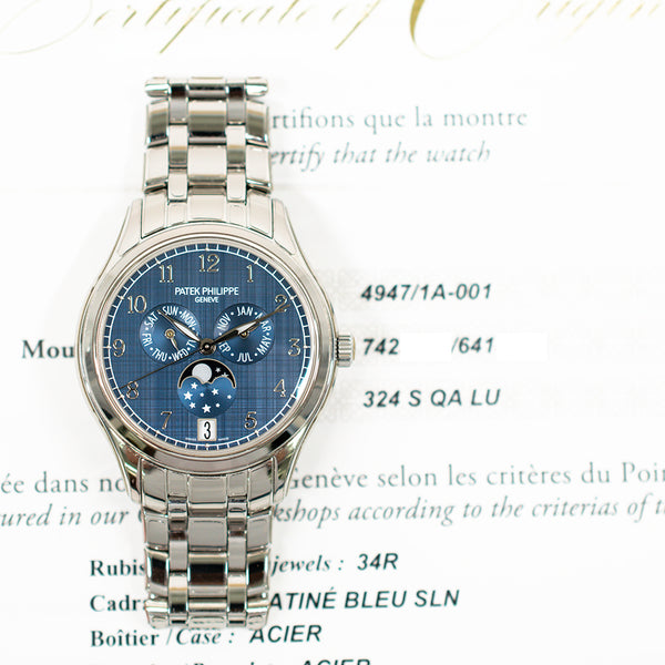 Patek Philippe Complications Annual Calendar 4947/1A-001 Blue Dial May 2021