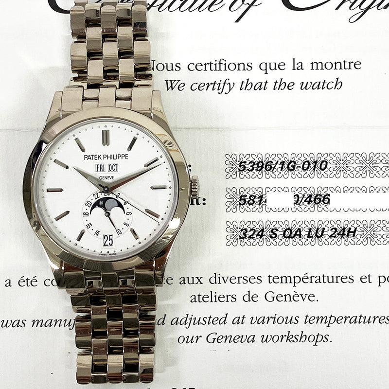Patek Philippe Complications Annual Calendar 5396/1G-010 Silver Dial Mar 2015