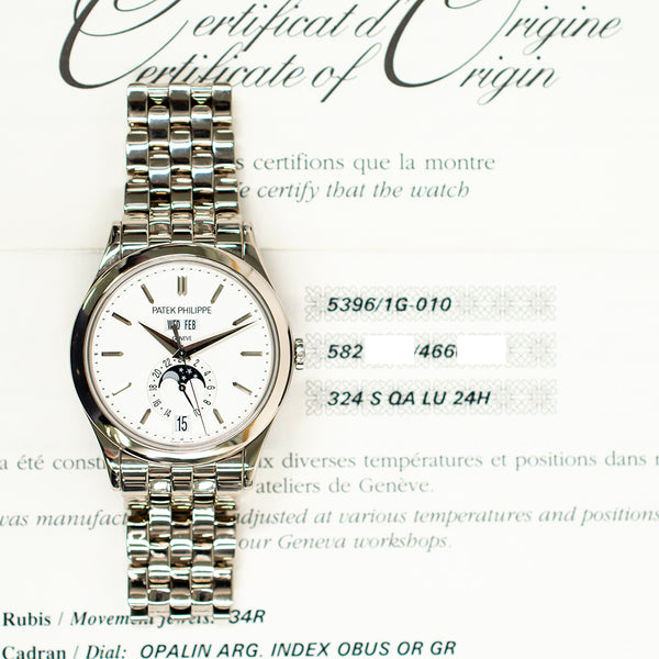 Patek Philippe Complications Annual Calendar 5396/1G-010 White Dial Oct 2024