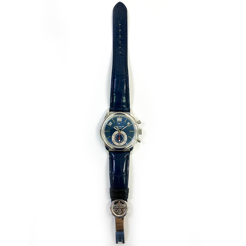 Patek Philippe Complications Annual Calendar Chronograph 5960P-015 Blue Dial Sep 2011