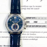 Patek Philippe Complications Annual Calendar Chronograph 5960P-015 Blue Dial Sep 2011
