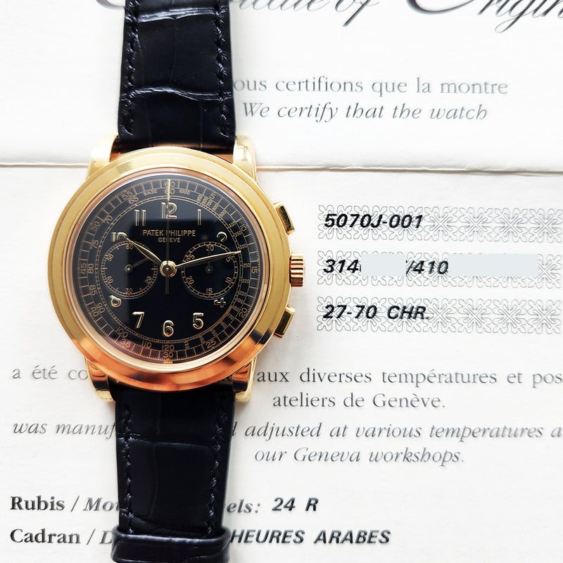 Patek Philippe Complications Chronograph 5070J-001 Black Dial May 2001