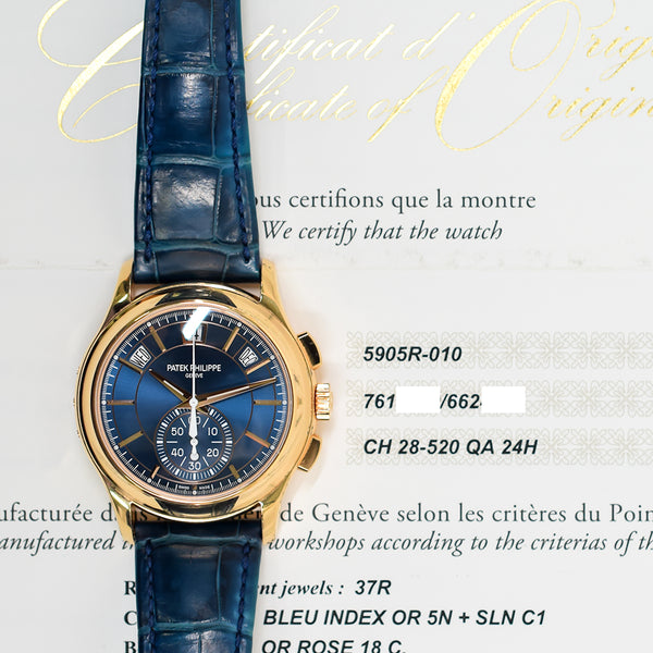 Patek Philippe Flyback Chronograph 5905R-010 Blue Dial Oct 2023