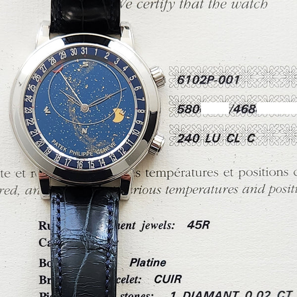 Patek Philippe Grand Complications Celestial 6102P-001 Blue Dial Feb 2015