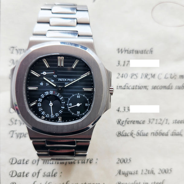 Patek Philippe Nautilus 3712/1A-001 Blue Dial Aug 2005