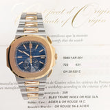 Patek Philippe Nautilus Flyback Chronograph 5980/1AR-001 Blue Dial Jun 2019