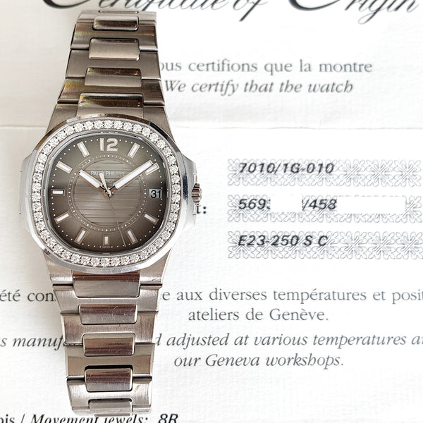 Patek Philippe Nautilus Lady 7010/1G-010 Grey Dial Oct 2012