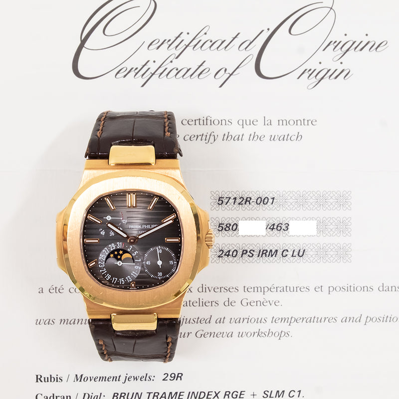 Patek Philippe Nautilus Moon Phases 5712R-001 Black Dial Jul 2014