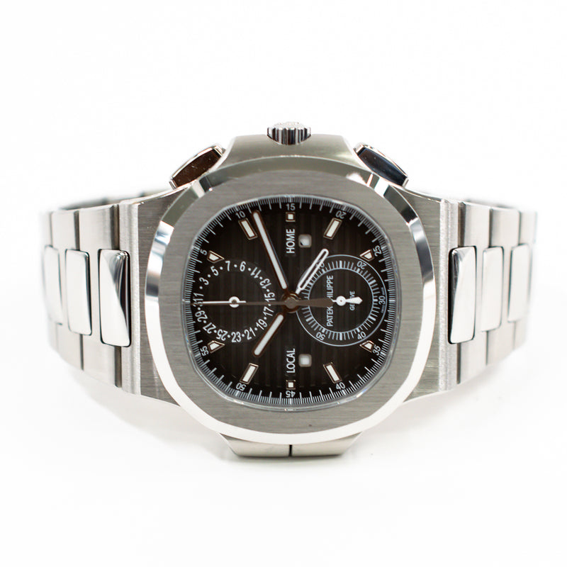 Patek Philippe Nautilus Travel Time Chronograph 5990/1A-001 Grey Dial Dec 2016
