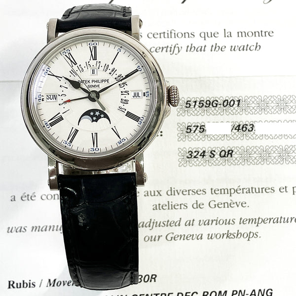Patek Philippe Perpetual Calendar Retrograde Date 5159G-001 Silver Roman Dial Jan 2014