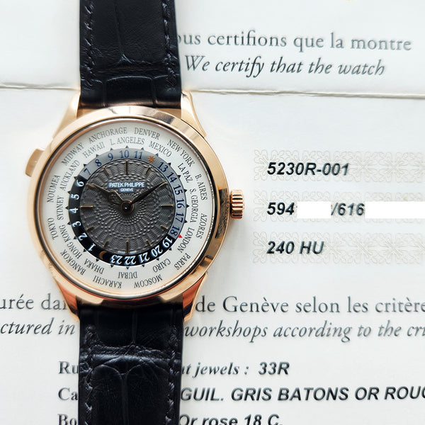 Patek Philippe World Time 5230R-001 Grey Dial Mar 2017