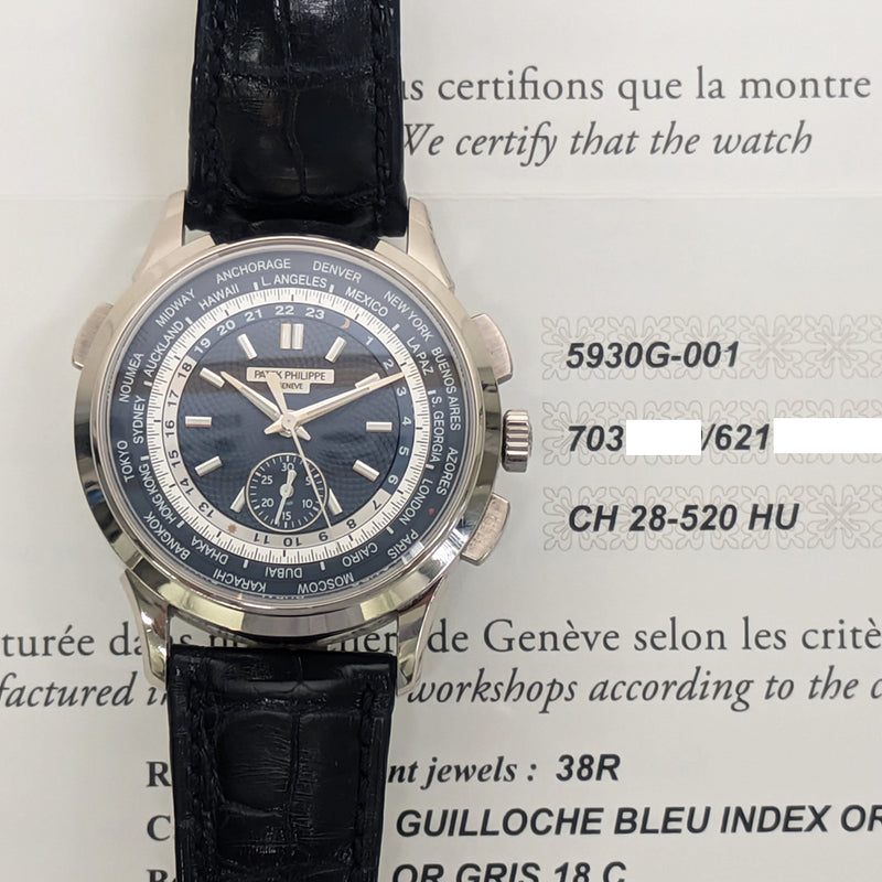 Patek Philippe World Time 5930G-001 Blue Dial May 2018