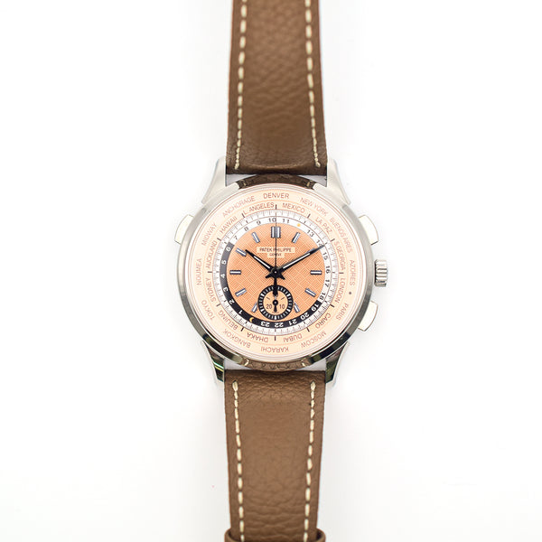 Patek Philippe World Time Flyback Chronograph 5935A-001 Rose Dial Mar 2023