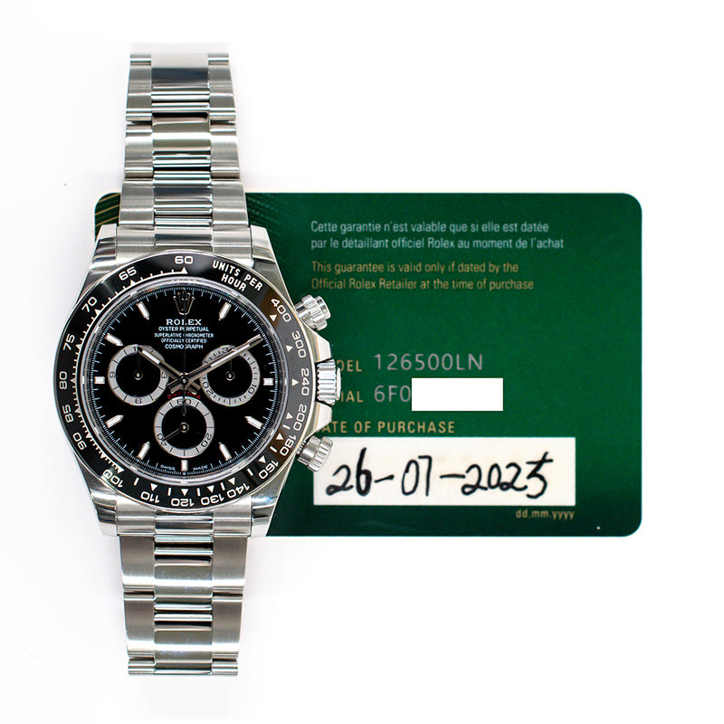 Rolex Cosmograph Daytona 126500LN Black Dial Jul 2025 – CHRONONATION