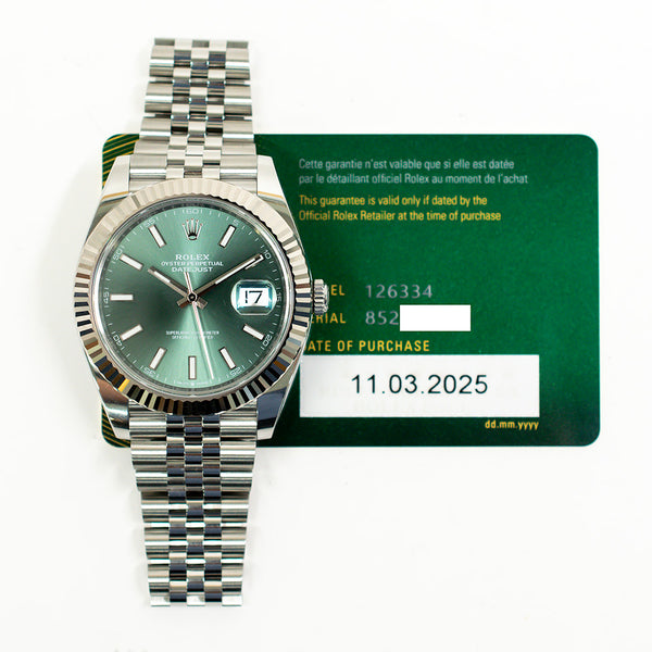 Rolex Datejust 126334 Mint Green Dial Mar 2025